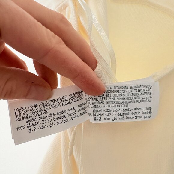 Zara Poplin Midi Dress NWT Beige White Size Small - Picture 8 of 8